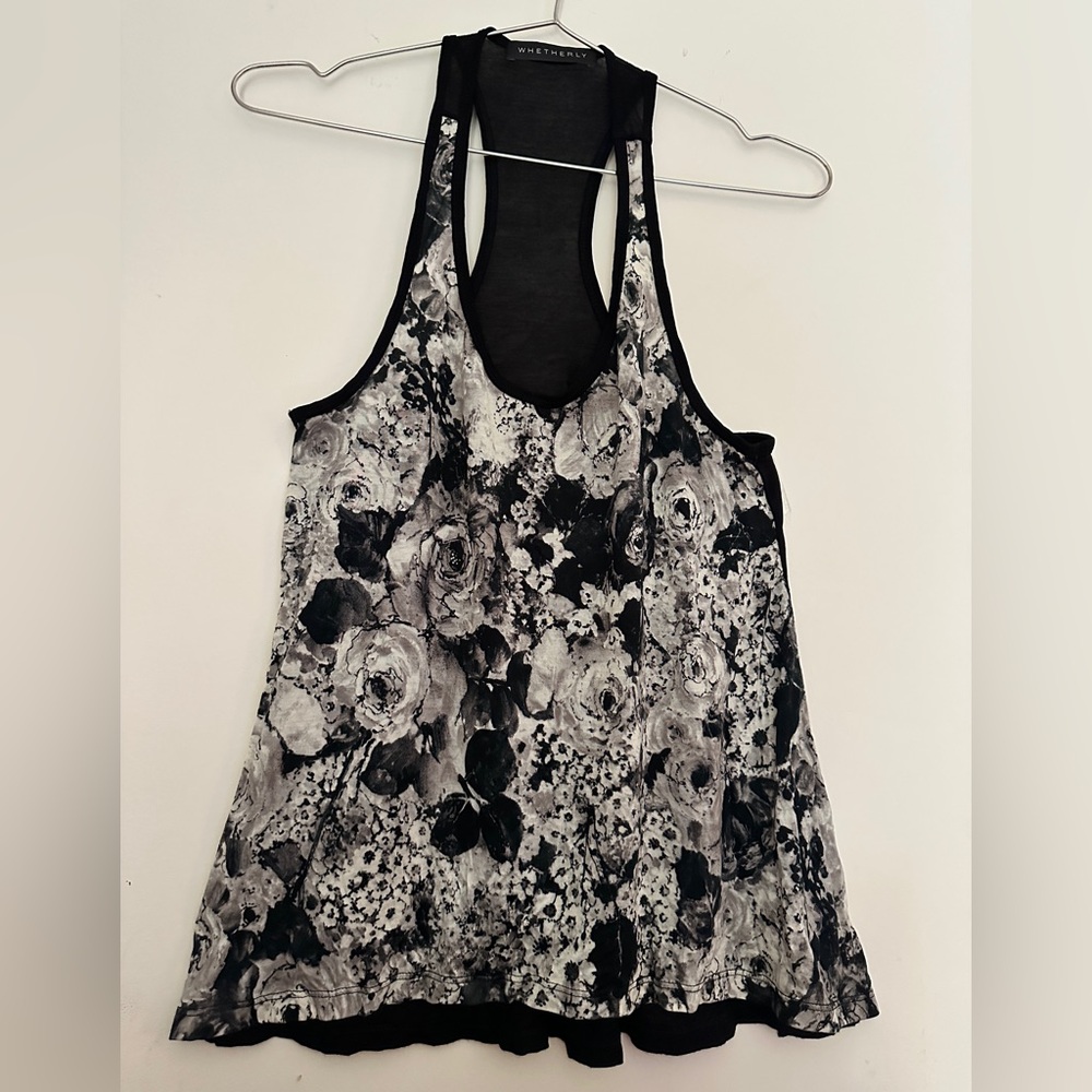 Whetherly Vintage Floral black and white Tank Top - Picture 3 of 10